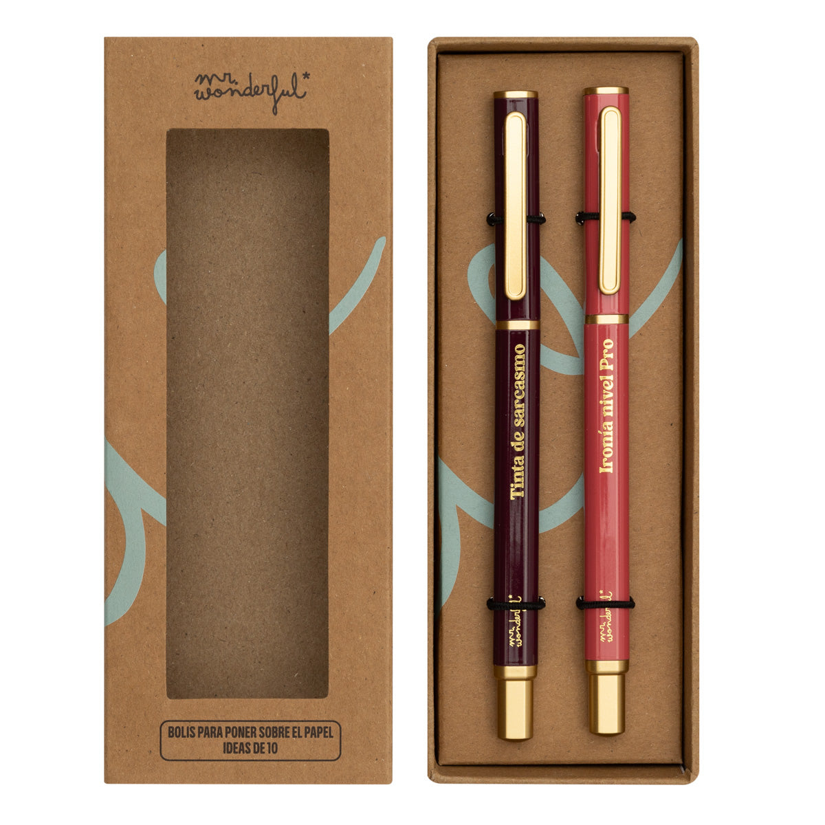 Conjunto de 2 canetas para colocar 10 ideias no papel. 