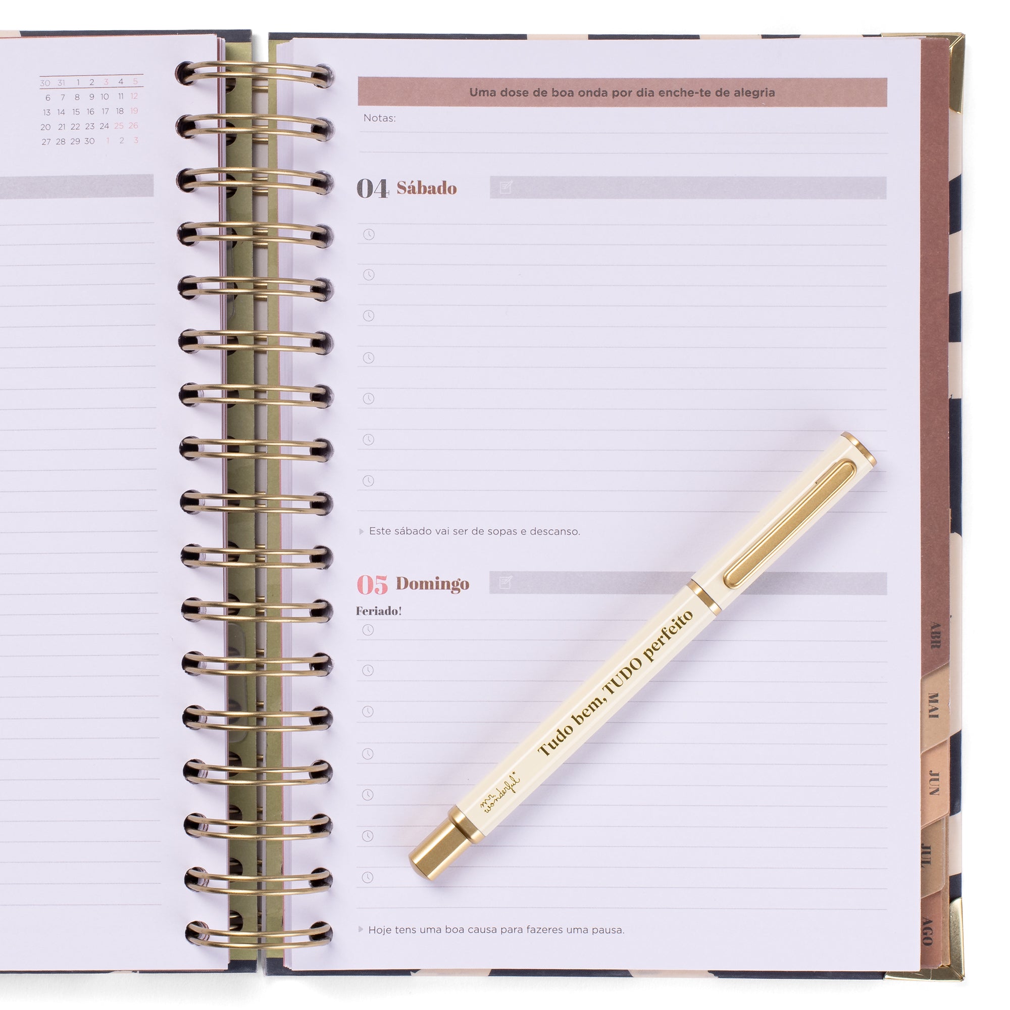 Agenda de Escritório 2025-26 Diário + caneta - Tudo perfeito, tudo perfeito 