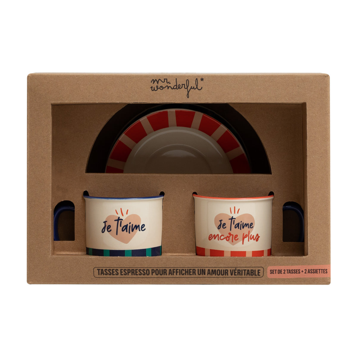 Ensemble de 2 tasses à expresso pour montrer le véritable amour