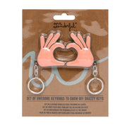 Set of 2 keyrings - Heart hands
