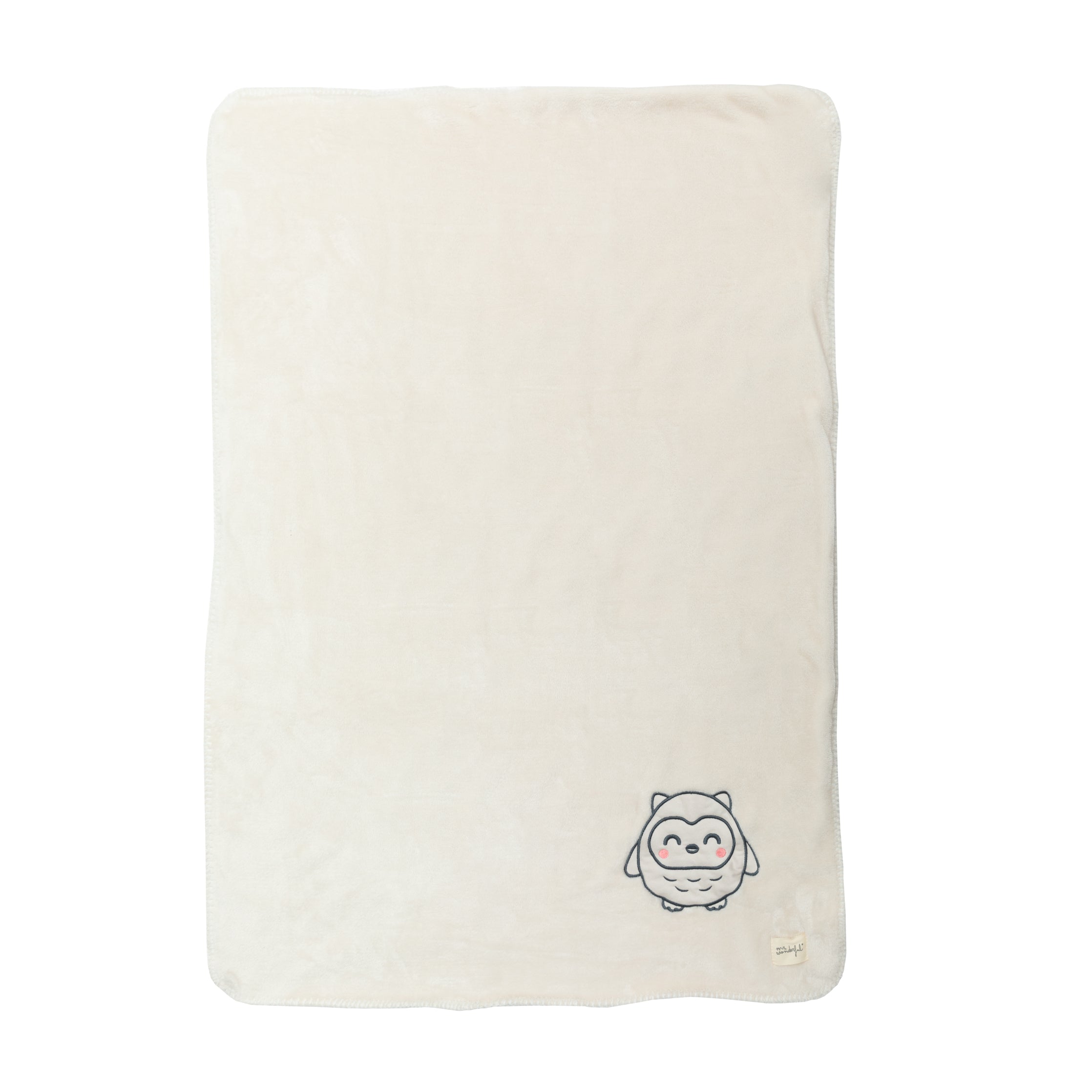 Soft baby blanket - Beige owl.