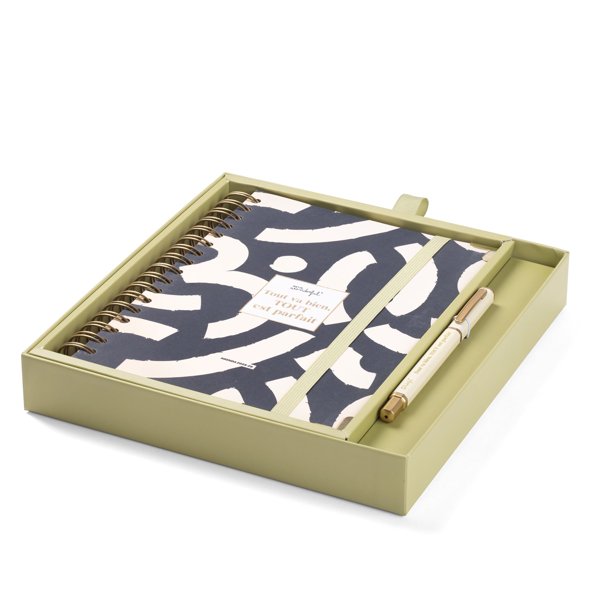 Set d'Agenda Office 2025-26 Journalier + stylo - Tout va bien, tout est parfait