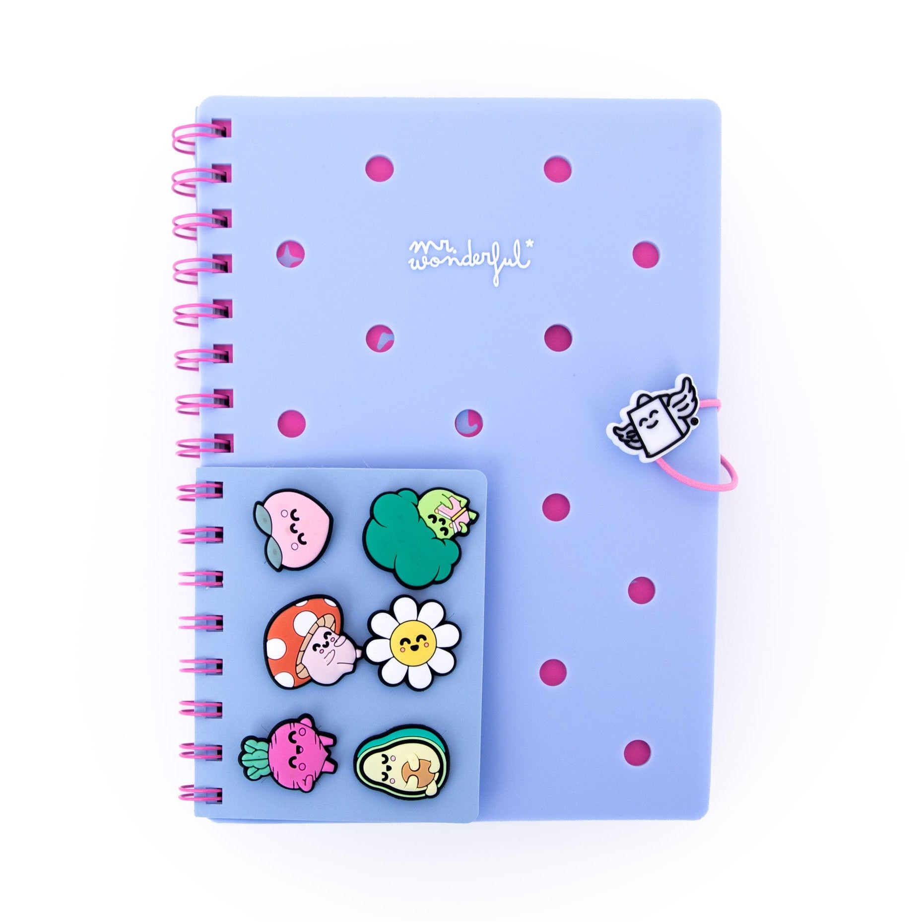 Libreta A5 con charms azul Mr. Wonderful