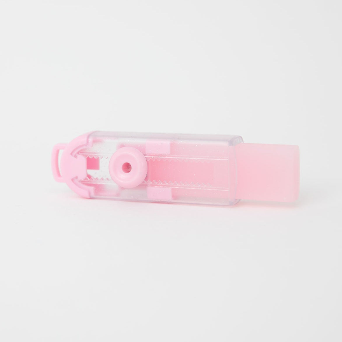 Gomme avec distributeur à molette - Paillettes roses