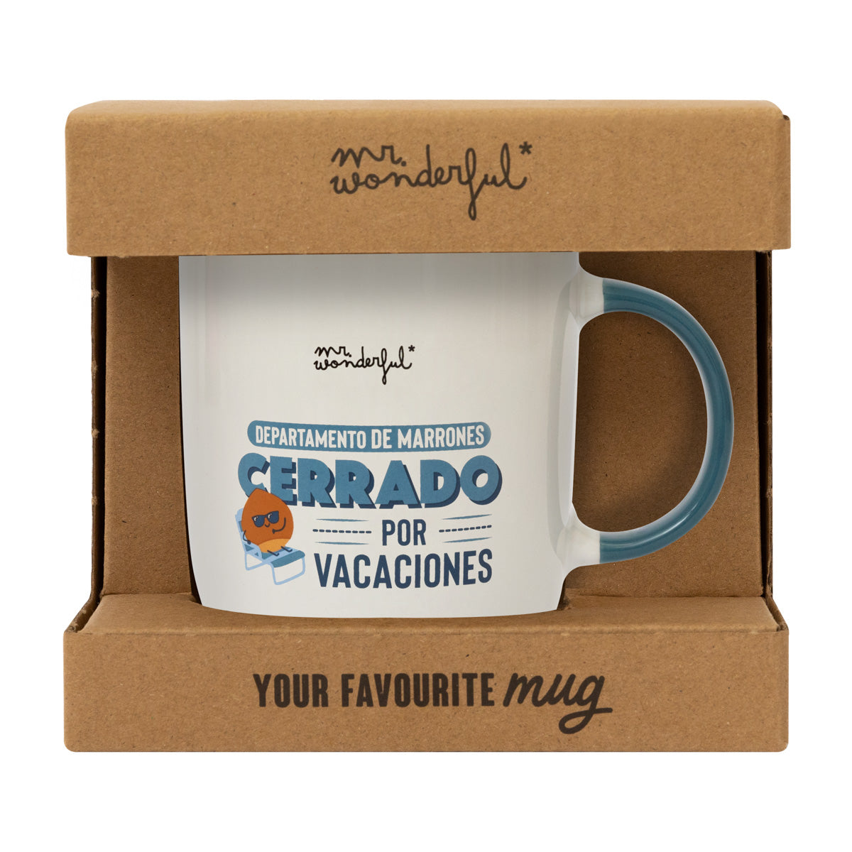 Taza - Departamento de marrones cerrado por vacaciones.