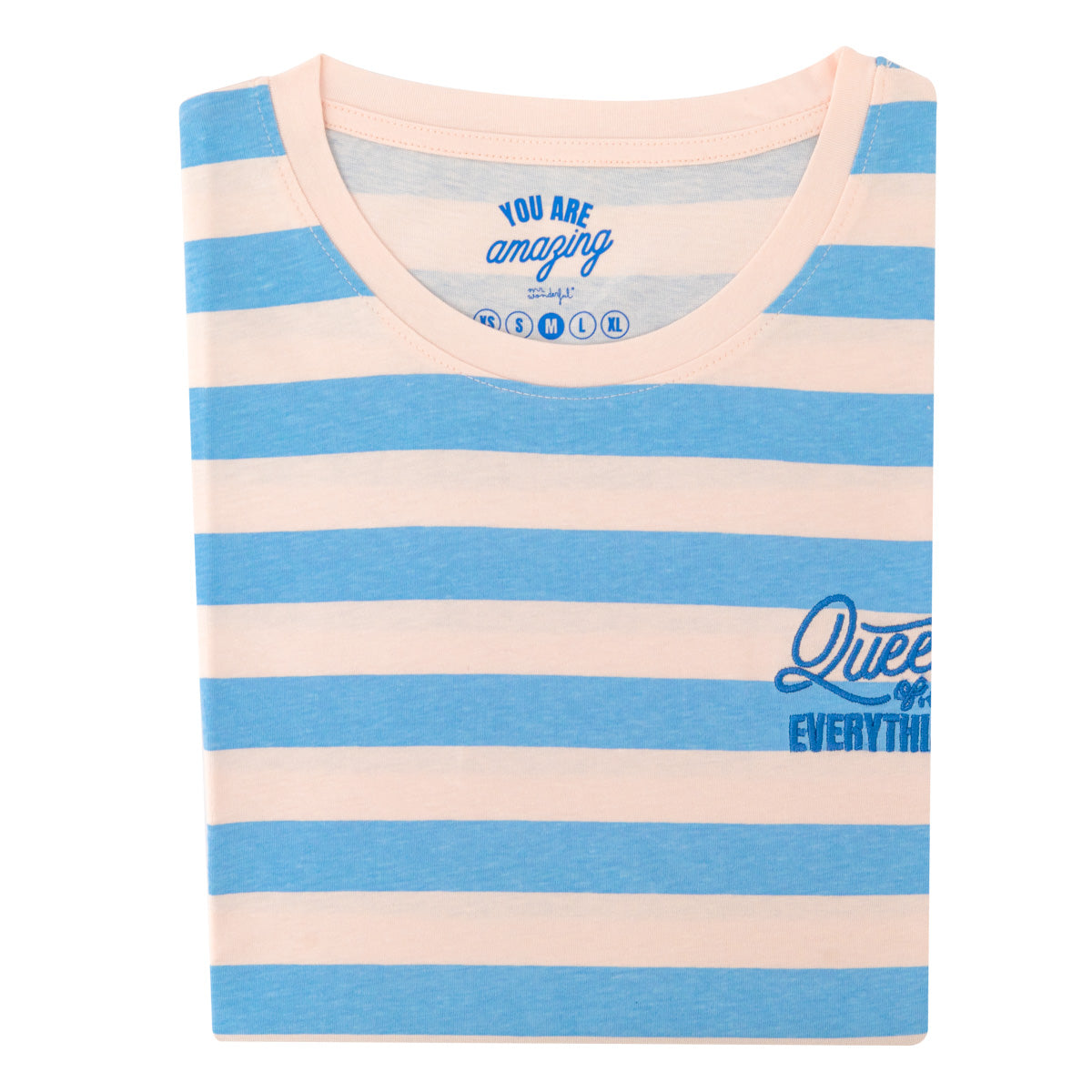 Pink and blue T-shirt with short sleeves M - Queen of everything