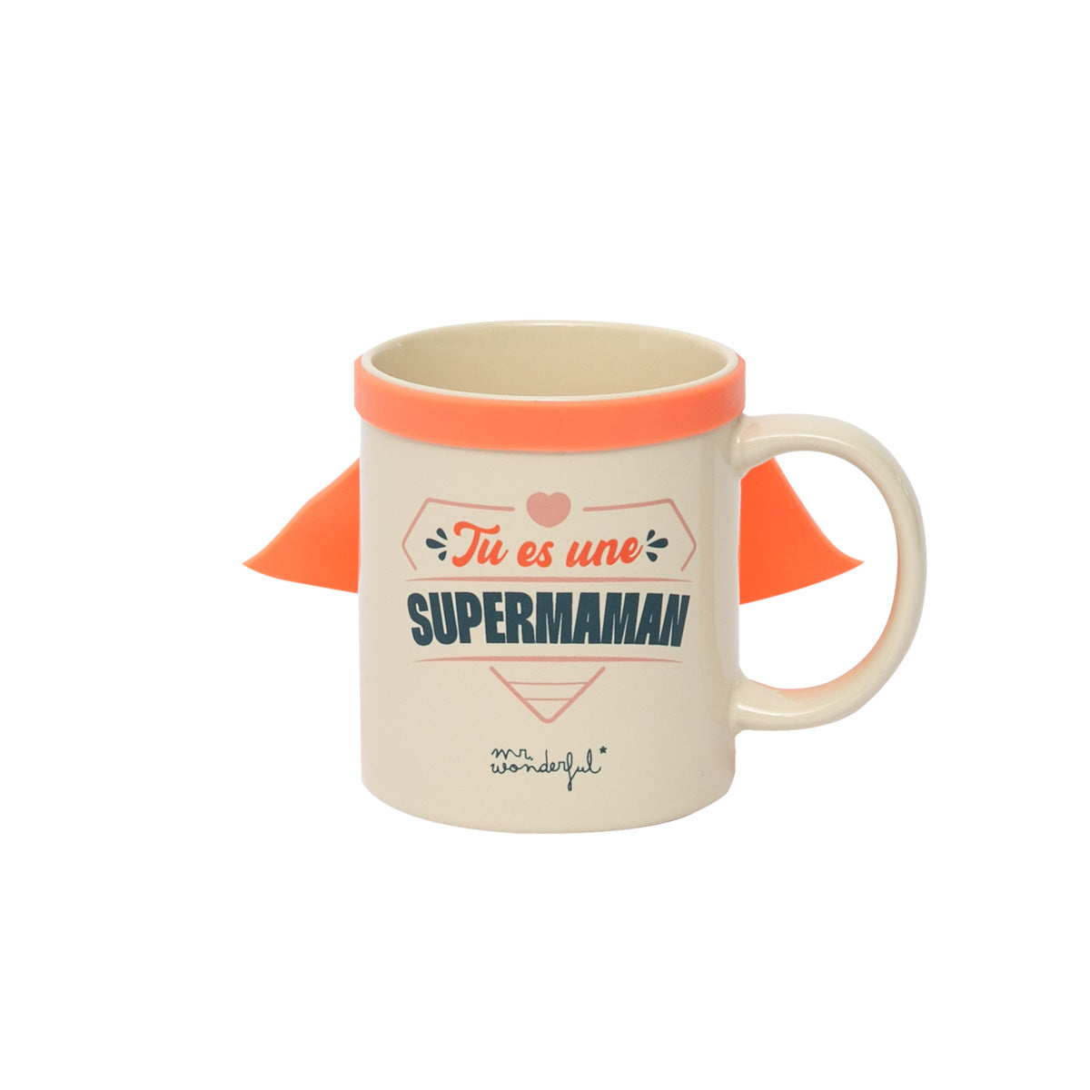 Mug avec cape avec message pour les mères en français Mr. Wonderful Fête des Mères - Tu es une supermaman