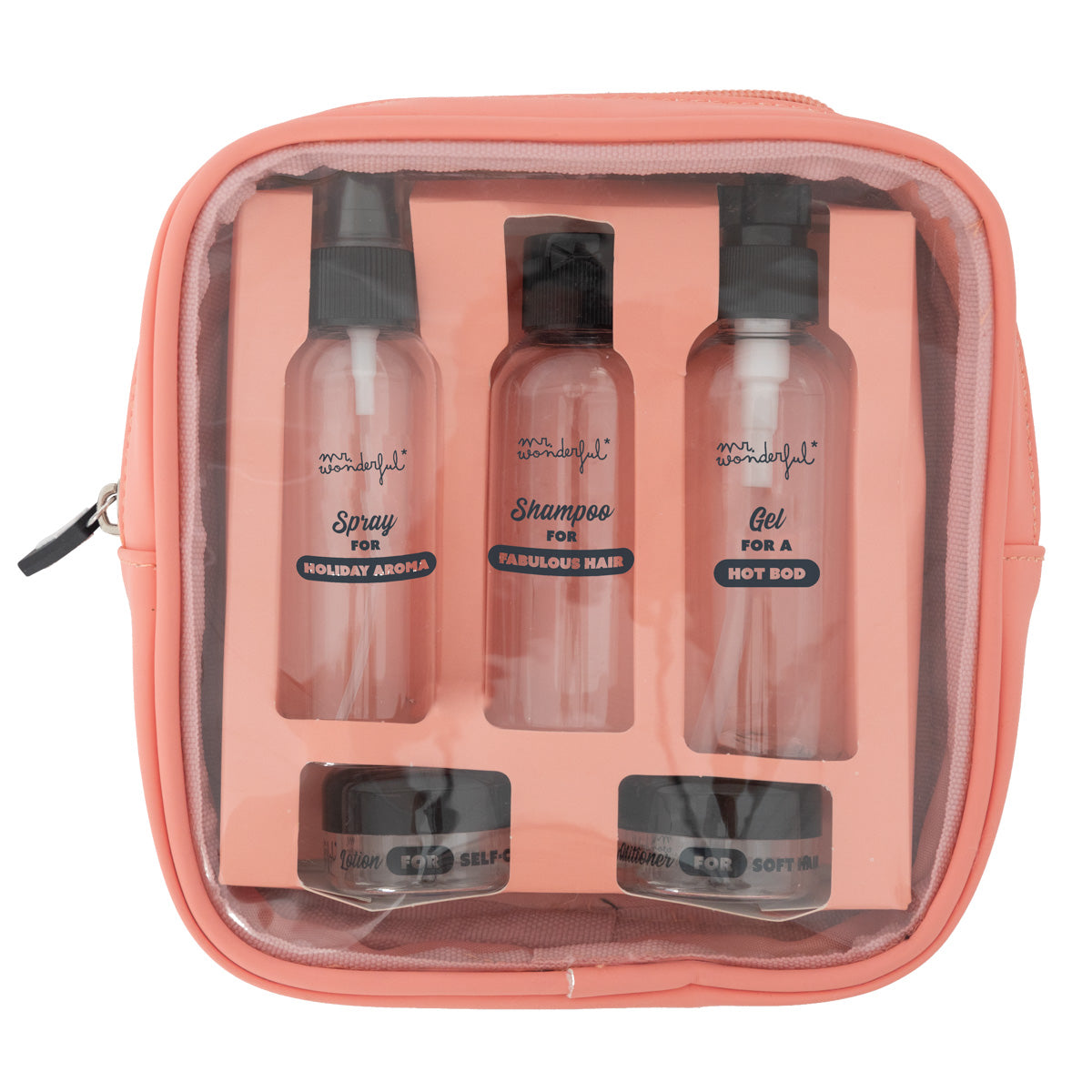 Travel toiletry bag with containers - Orange