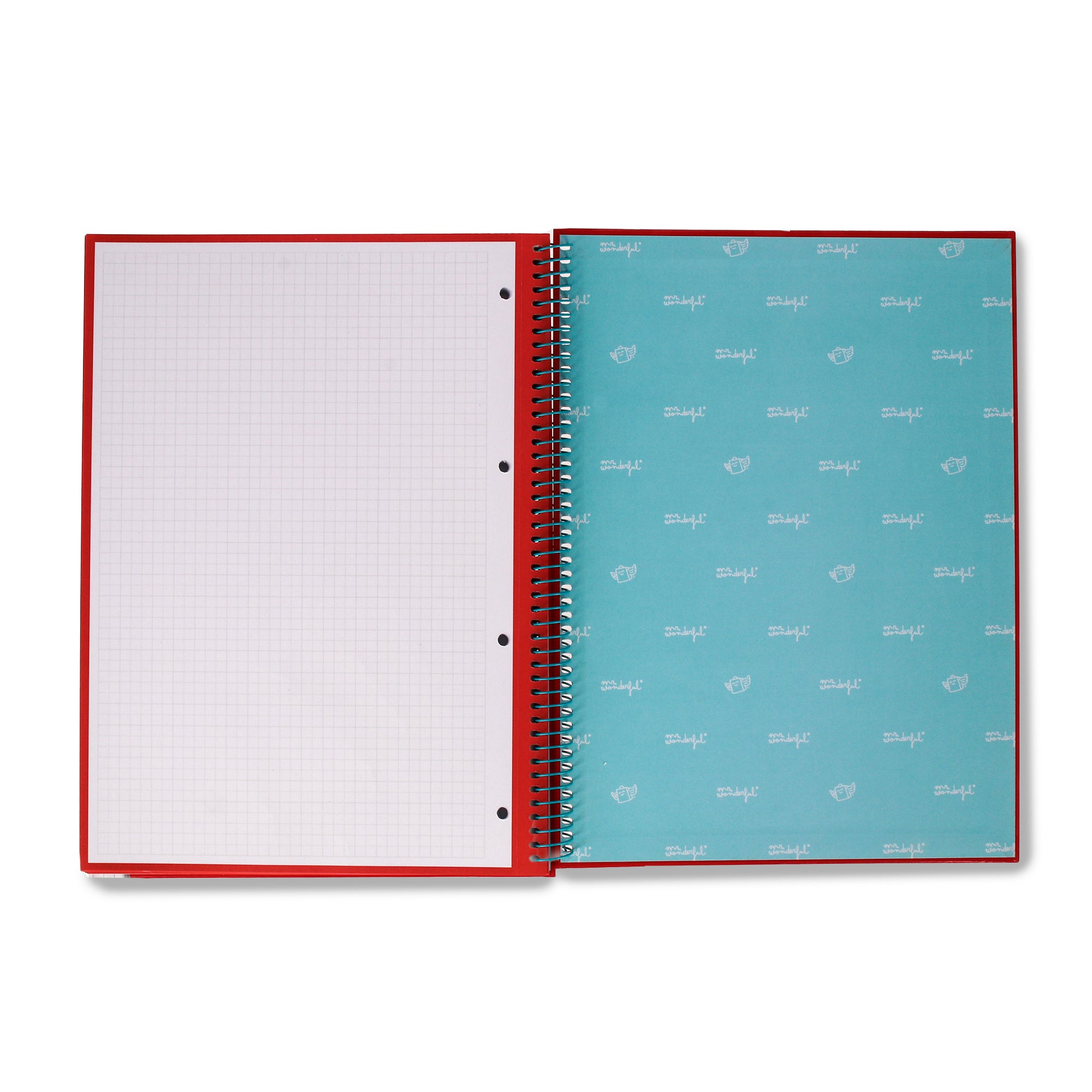 Libreta A4 roja 80 sheets - Grid paper and micro-perforated