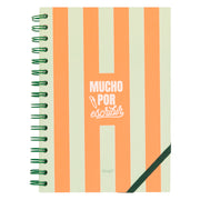 Libreta A5 naranja - Mucho por escribir