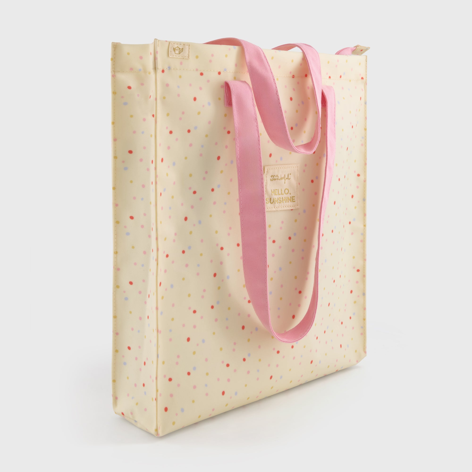 Tote bag multicoloured polka dots - Hello, sunshine!