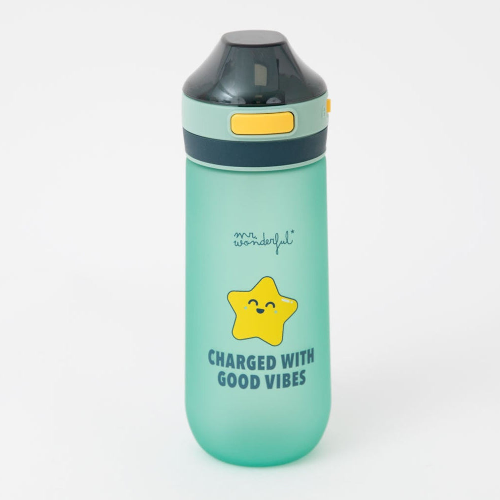 Botella infantil para el cole Mr. Wonderful estrella - Charged with good vibes
