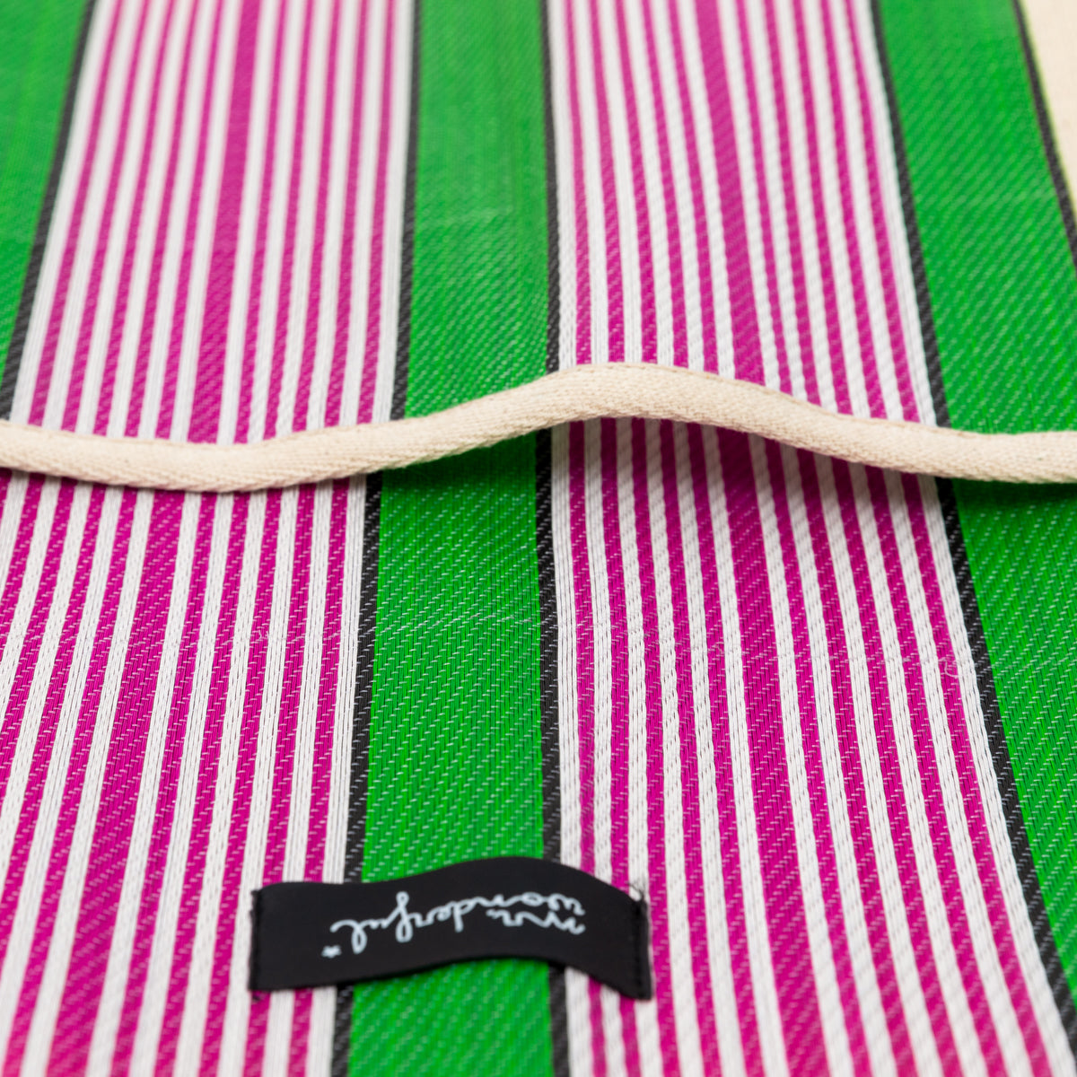 Stripe pattern bag - Yellow, blue and purple