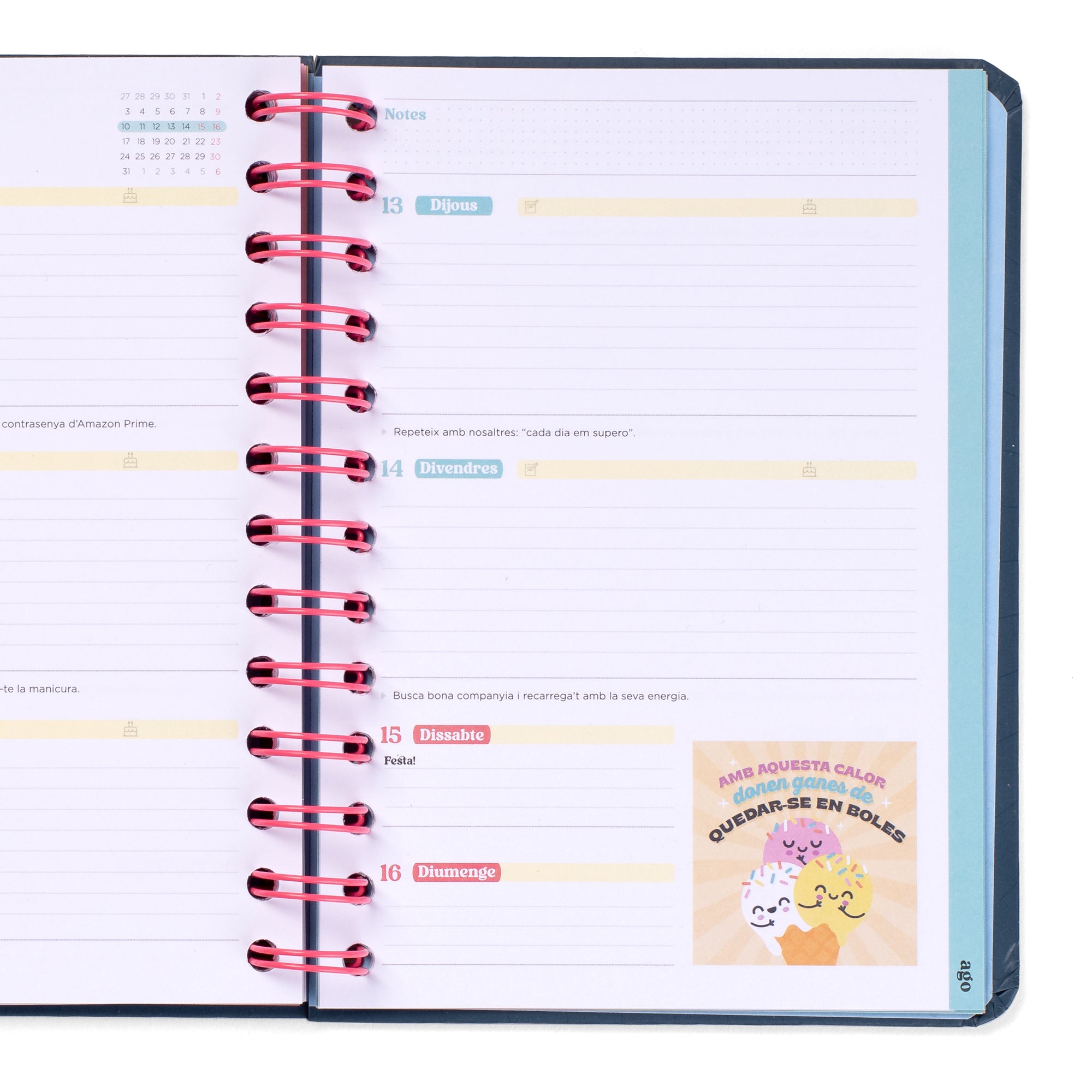Agenda Wonder petita 2025-26 Setmanal - Grans plans, il·lusions i bones vibracions