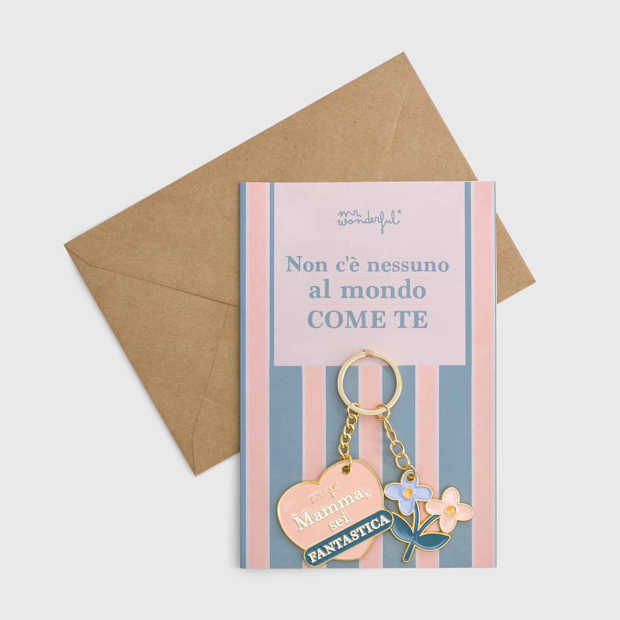 Biglietto con portachiavi – Non c'è nessuno al mondo come te. Mamma, sei fantastica
