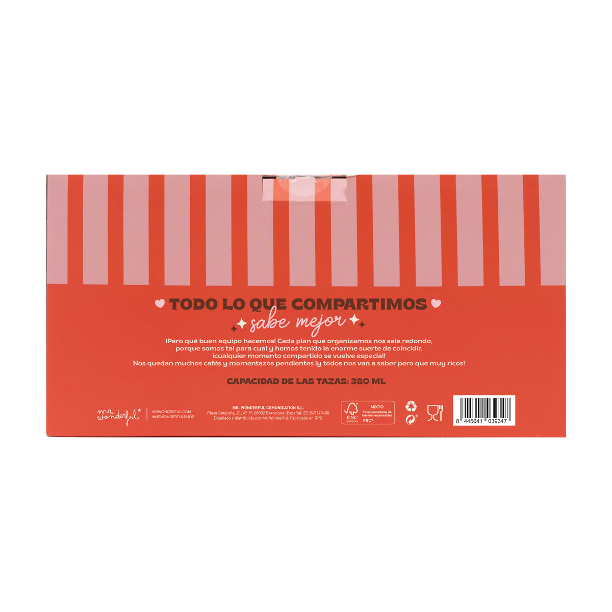 Set de 2 tazas - Todo es mejor a tu lado. Me tienes el corazón ganado