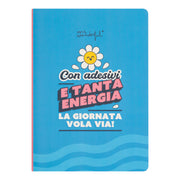 Quaderno con note adesive e adesivi - Con adesivi e tanta energia, la giornata vola via!