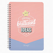 Caderno A5 - Contém ideias brilhantes 