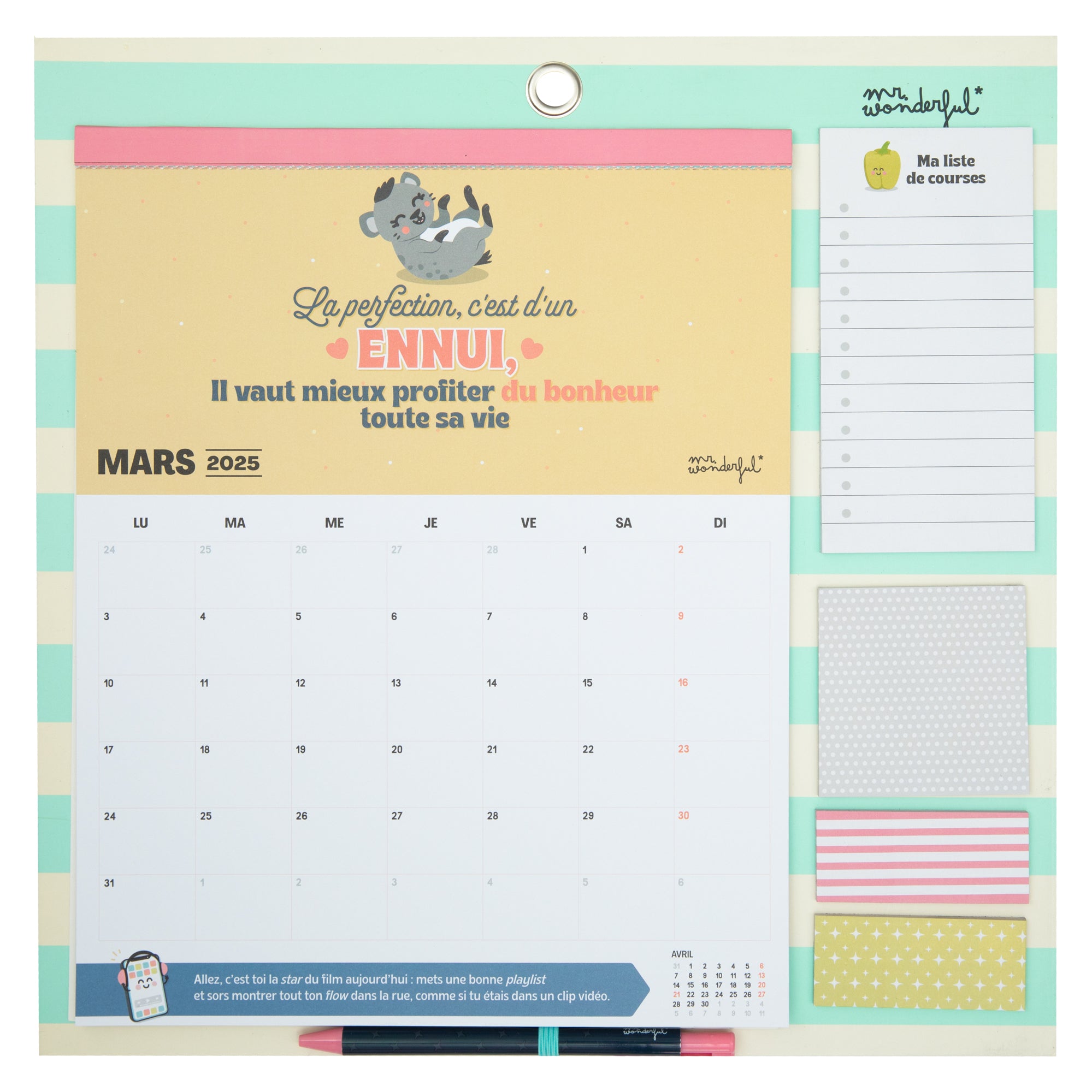 Calendrier mural aimanté 2025 - 2025, bienvenue chez toi