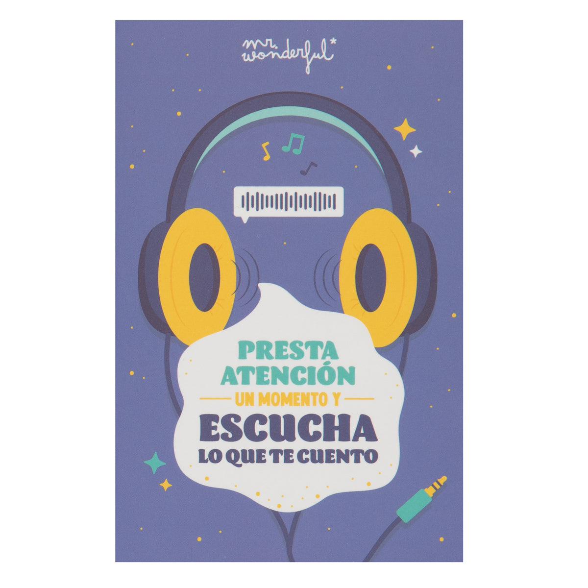 Postal con grabador de mensaje audio - Presta atención un momento y escucha lo que te cuento.