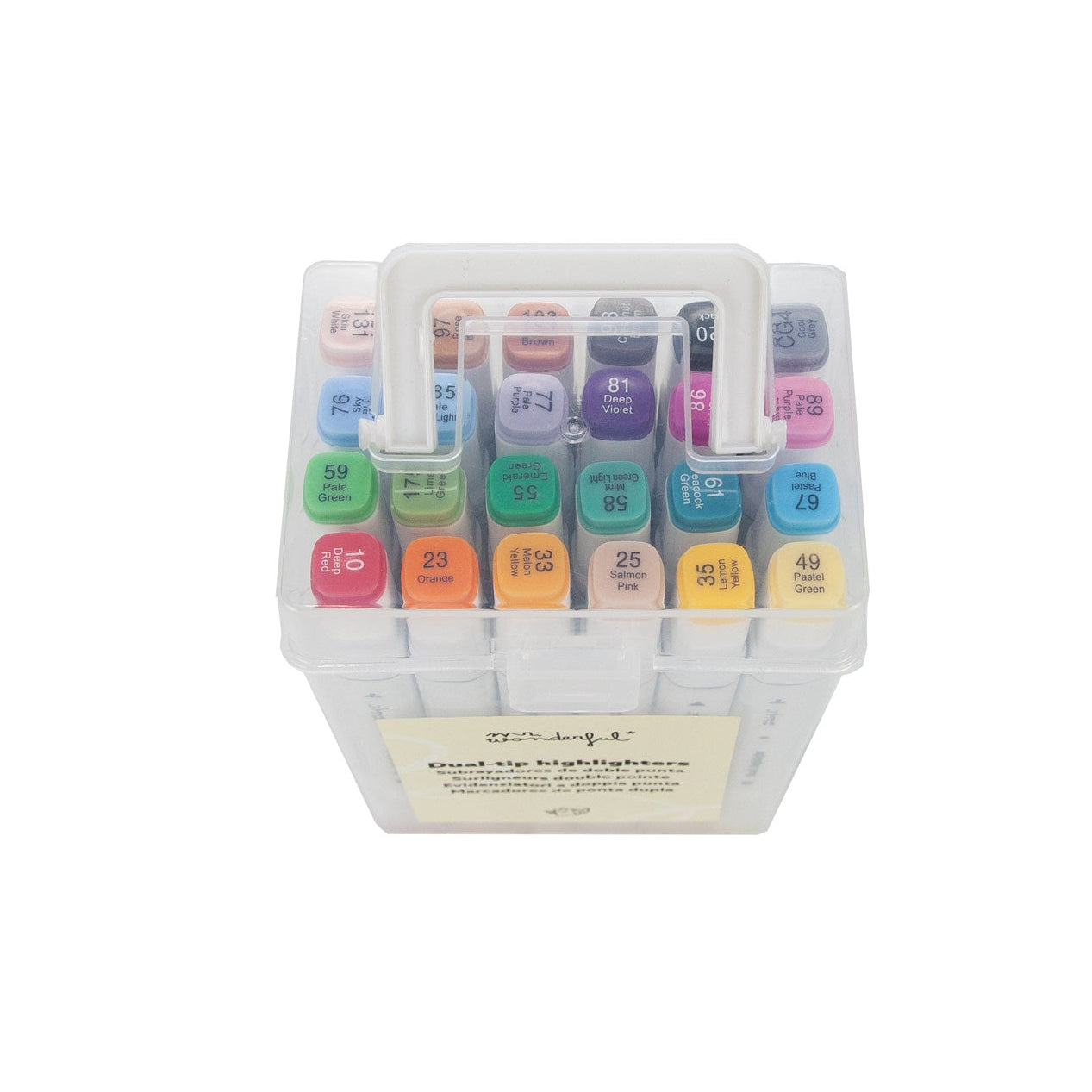 Conjunto de 24 marcadores de ponta dupla - Destaque duplo 