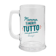 Caraffa di birra com messaggio per le mamme in italiano Mr. Wonderful Festa della Mamma - Mamma, ti meriti tutto (anche questa birretta)
