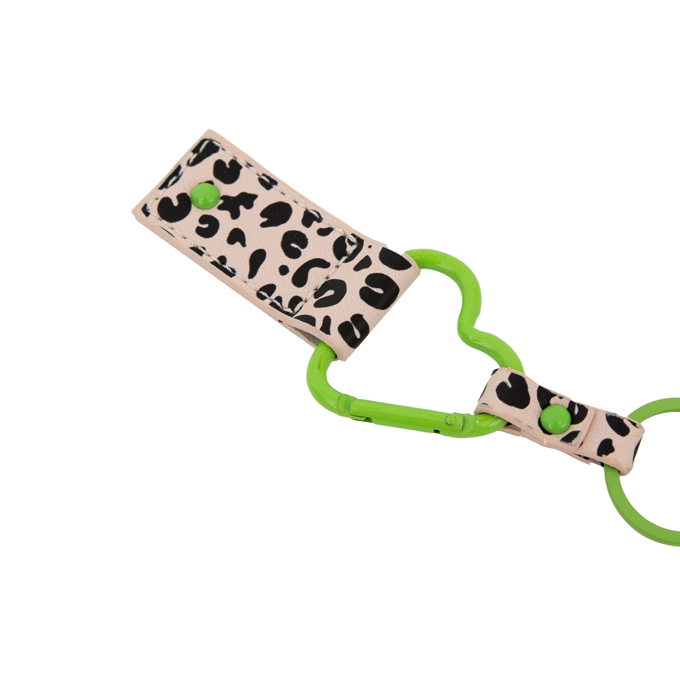 Keyring with charms - Animal print polka dots