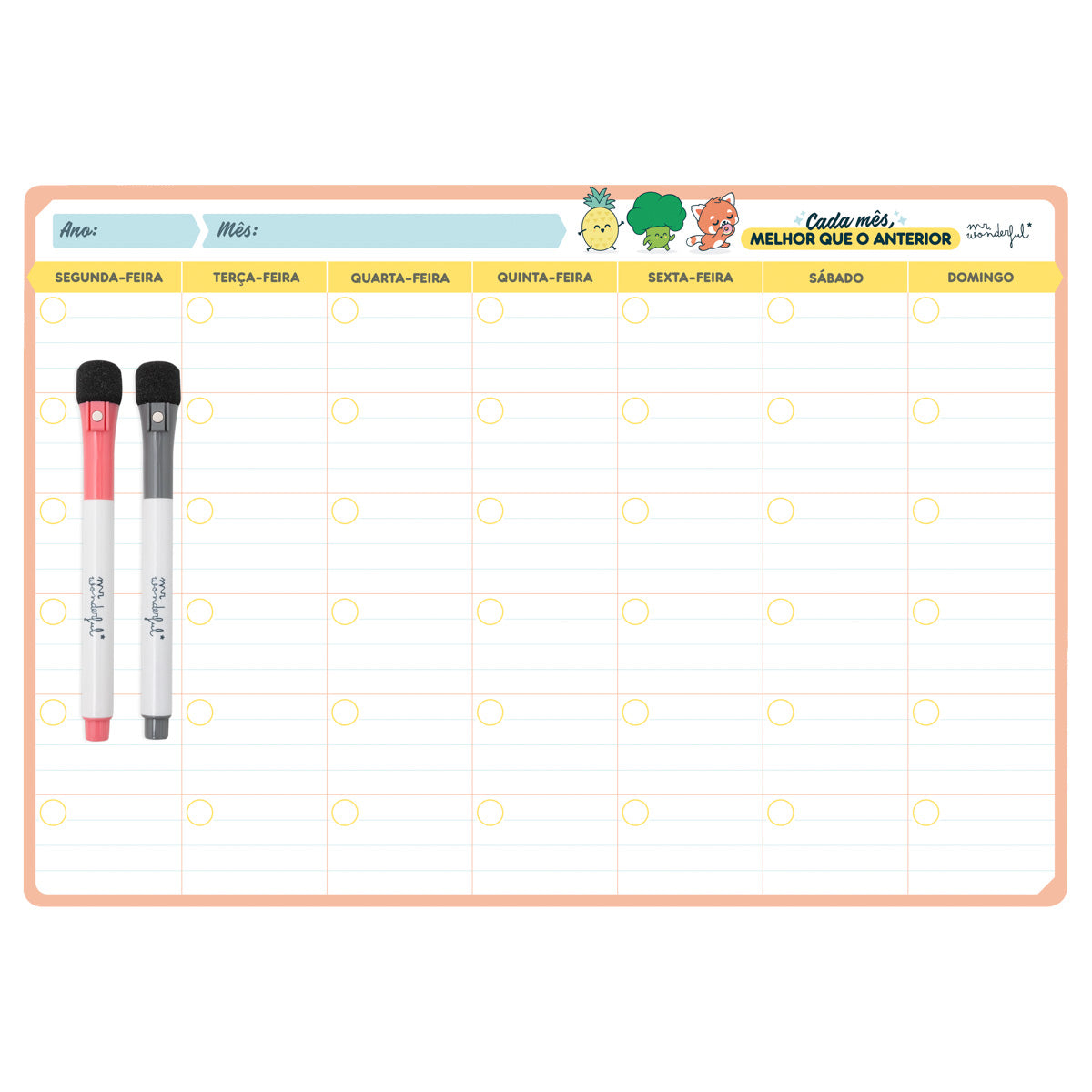 Organizador mensal de quadro branco magnético - Cada mês, melhor que o anterior.