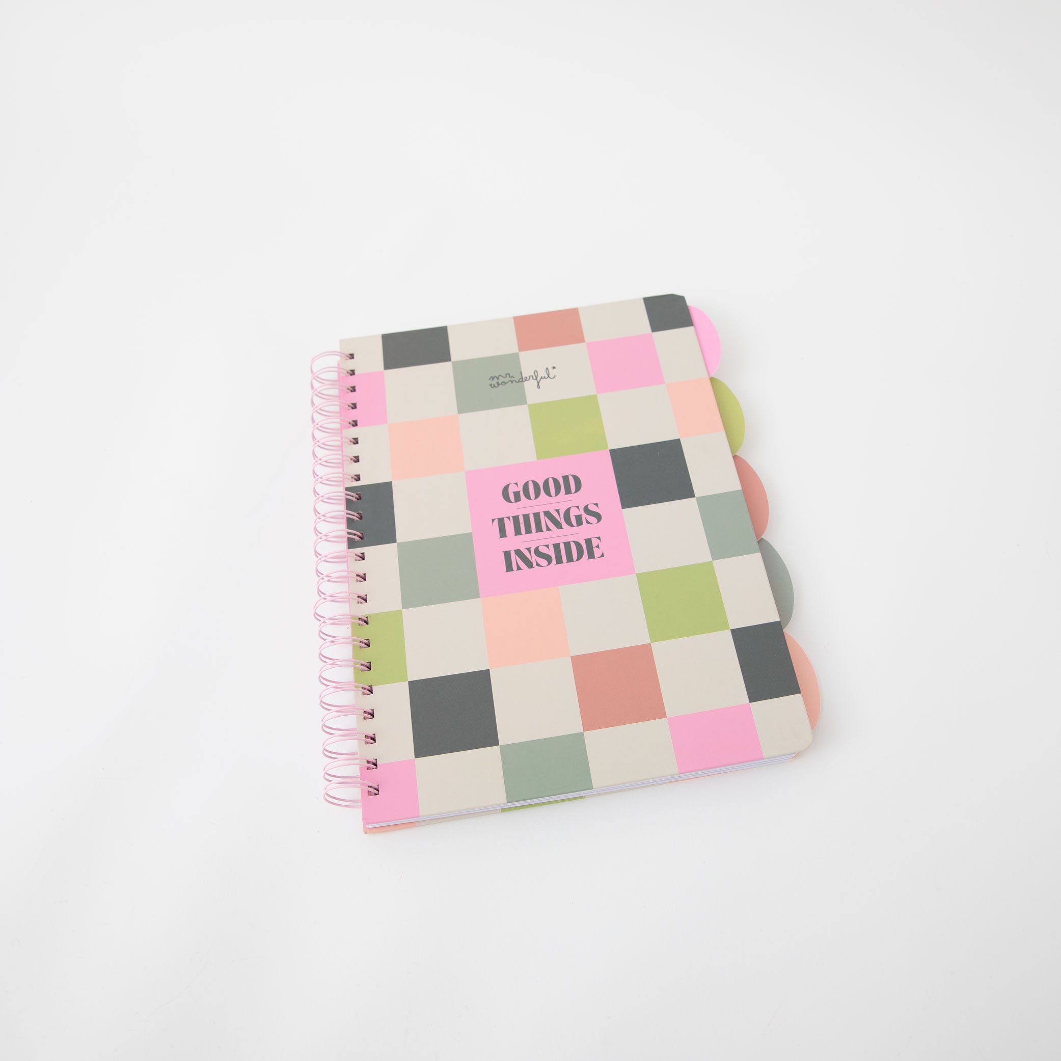 A4 notebook with fold-out tabbed dividers - Good things inside
