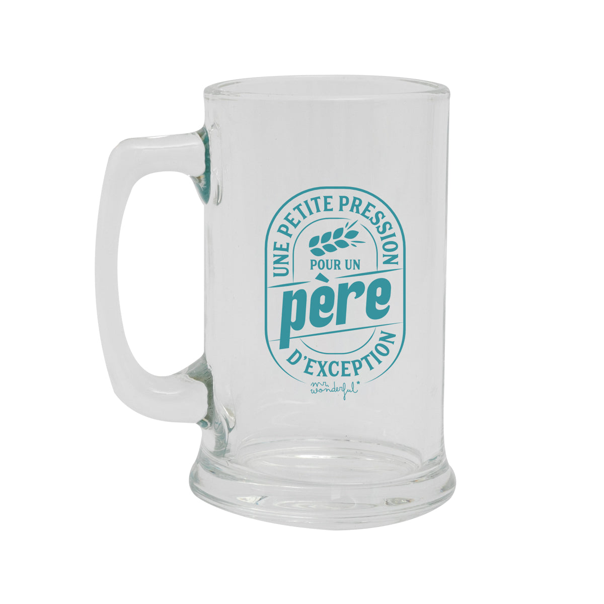 Chope de bière avec message pour les pères Mr. Wonderful - Une petite pression pour un père d’exception