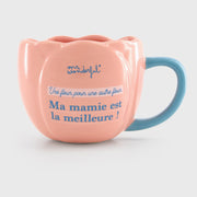 Mug avec message en français pour les grands-mères Mr. Wonderful - Une fleur pour une autre fleur. Ma mamie est la meilleure !