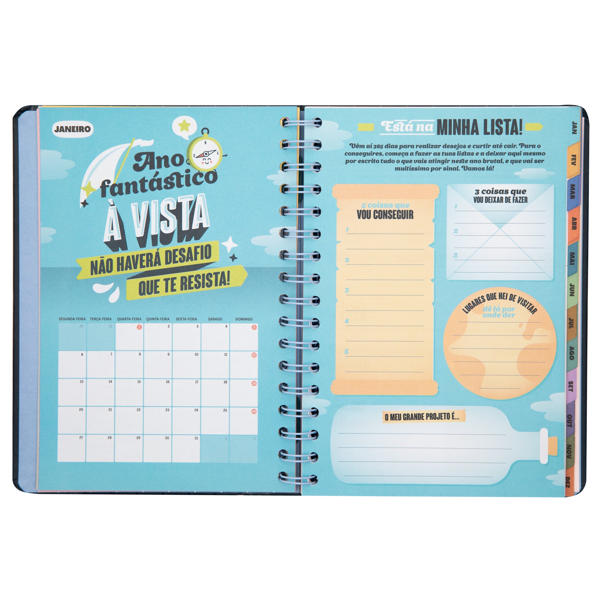 Agenda Wonder 2025 Semanal - Sonhar, triunfar e voltar a começar.