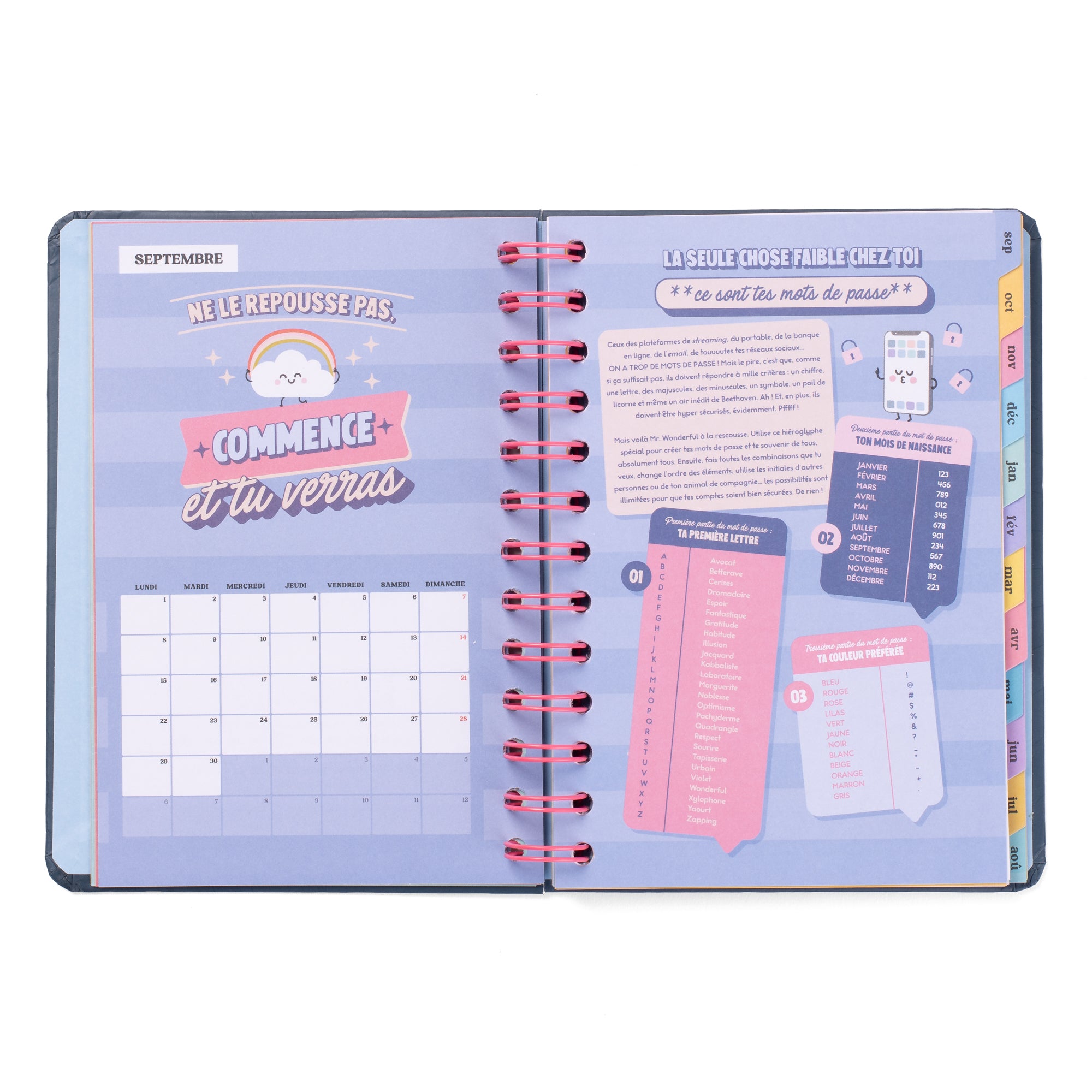 Agenda Wonder petit format 2025-26 Semainier - Projets passionnants et motivation maximale 