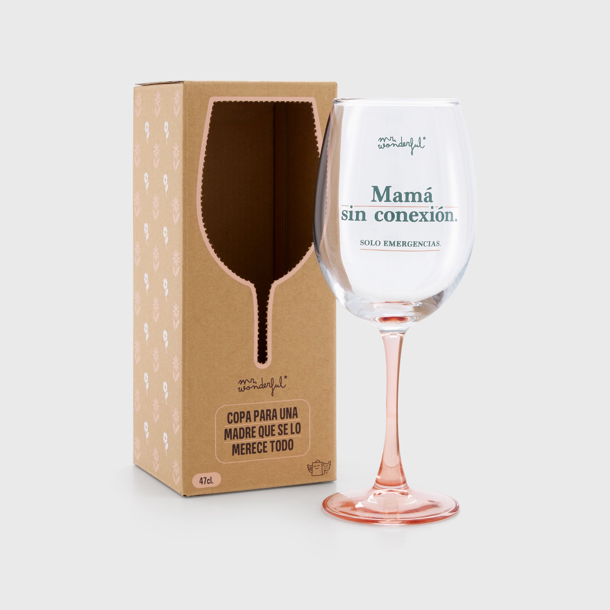 Copa de vino - Mamá sin conexión. Solo emergencias.