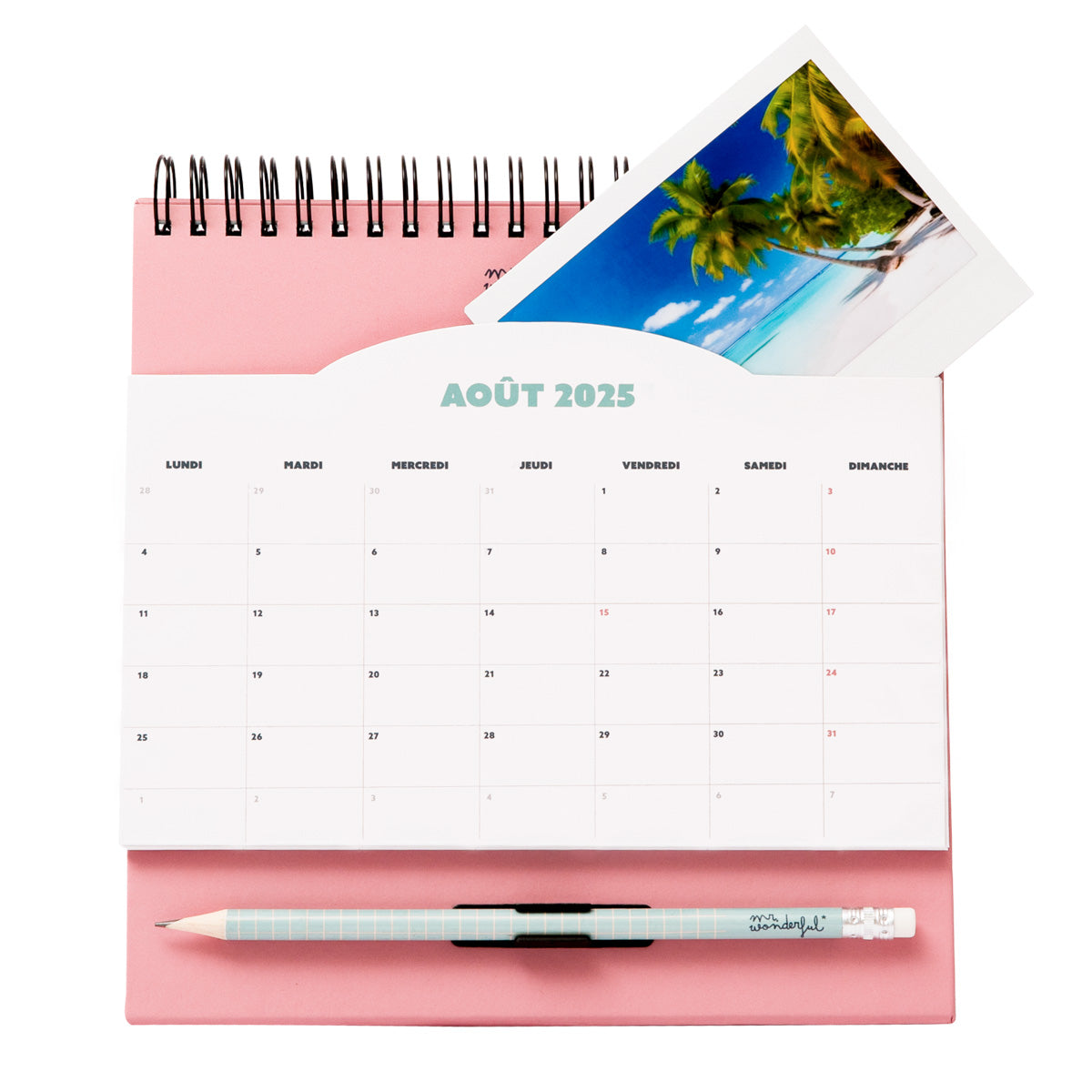 Calendário de mesa com pochette 2025 para aproveitar todos os momentos de bem 
