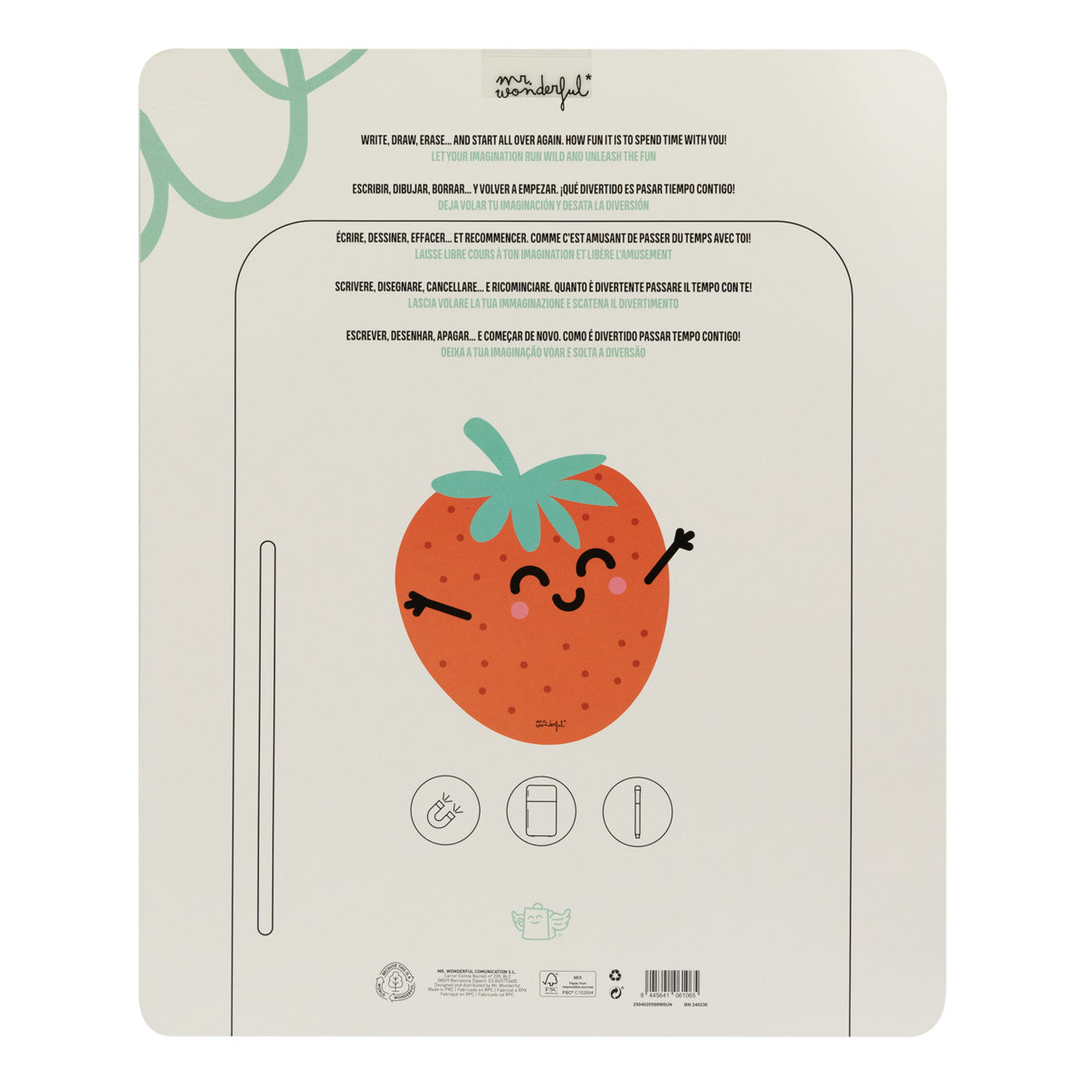 Quadro branco magnético - Morango 