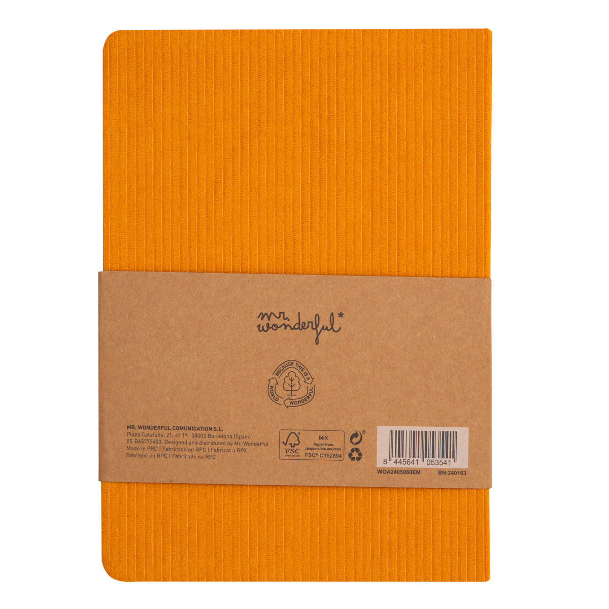 A5 notebook corduroy mustard - In the middle of difficulty lies opportunity.