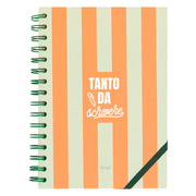 Quaderno A5 arancione con messaggio in italiano Mr. Wonderful - Tanto da scrivere