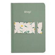 A5 notebook with mobile strap green + flowers elastic band - Ringtones & notes.