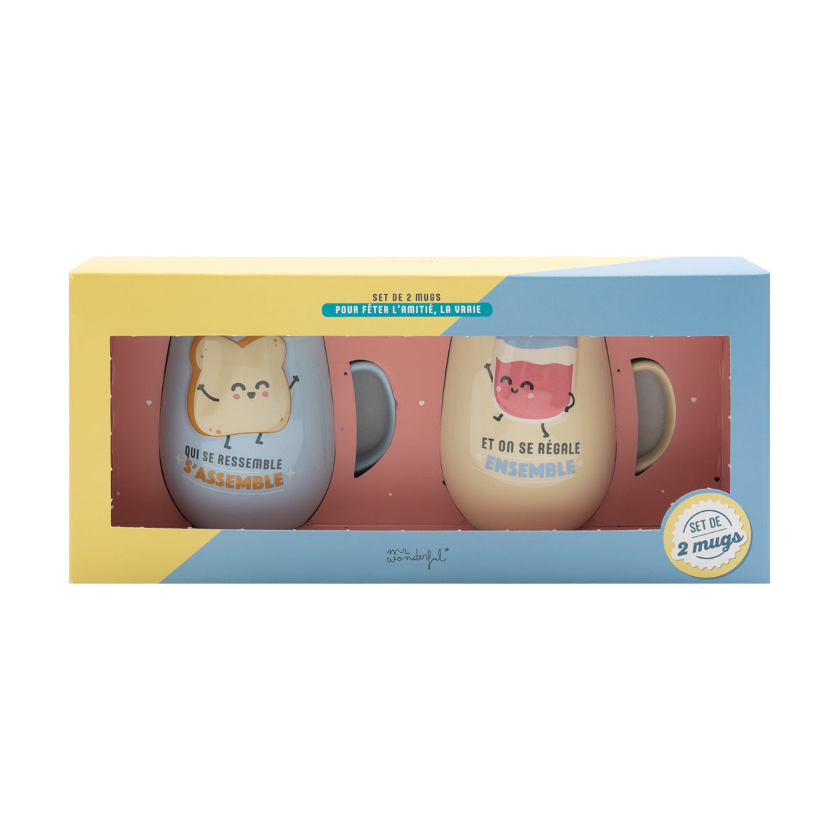 Lot de 2 mugs - Qui semble s'assembler et on se régale ensemble