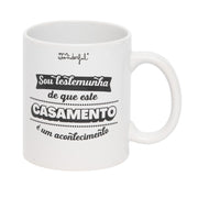 Caneca com mensagem para testemunha de casamento em português Mr. Wonderful - Sou testemunha de que este casamento é um acontecimento