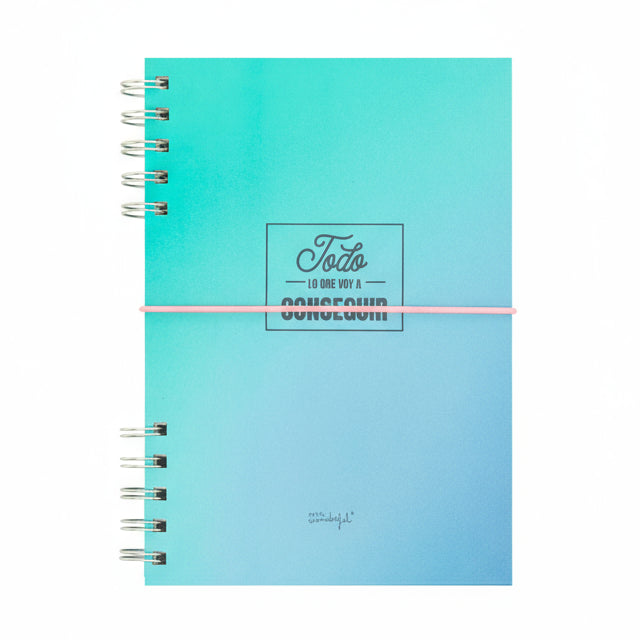 Libreta A5 portada degradada de Mr. Wonderful azul