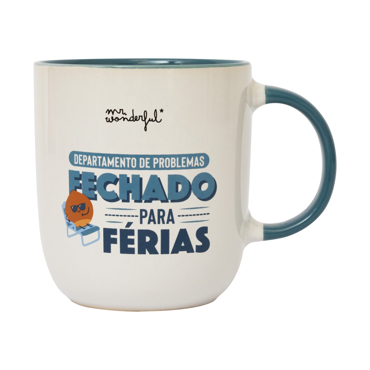 Caneca com mensagem divertida Mr. Wonderful - Departamento de problemas fechado para férias
