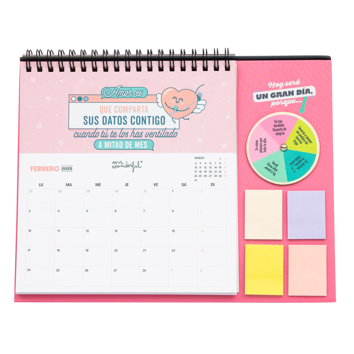 Calendario de sobremesa con ruleta 2025 - 2025: ¡que empiece la acción!.