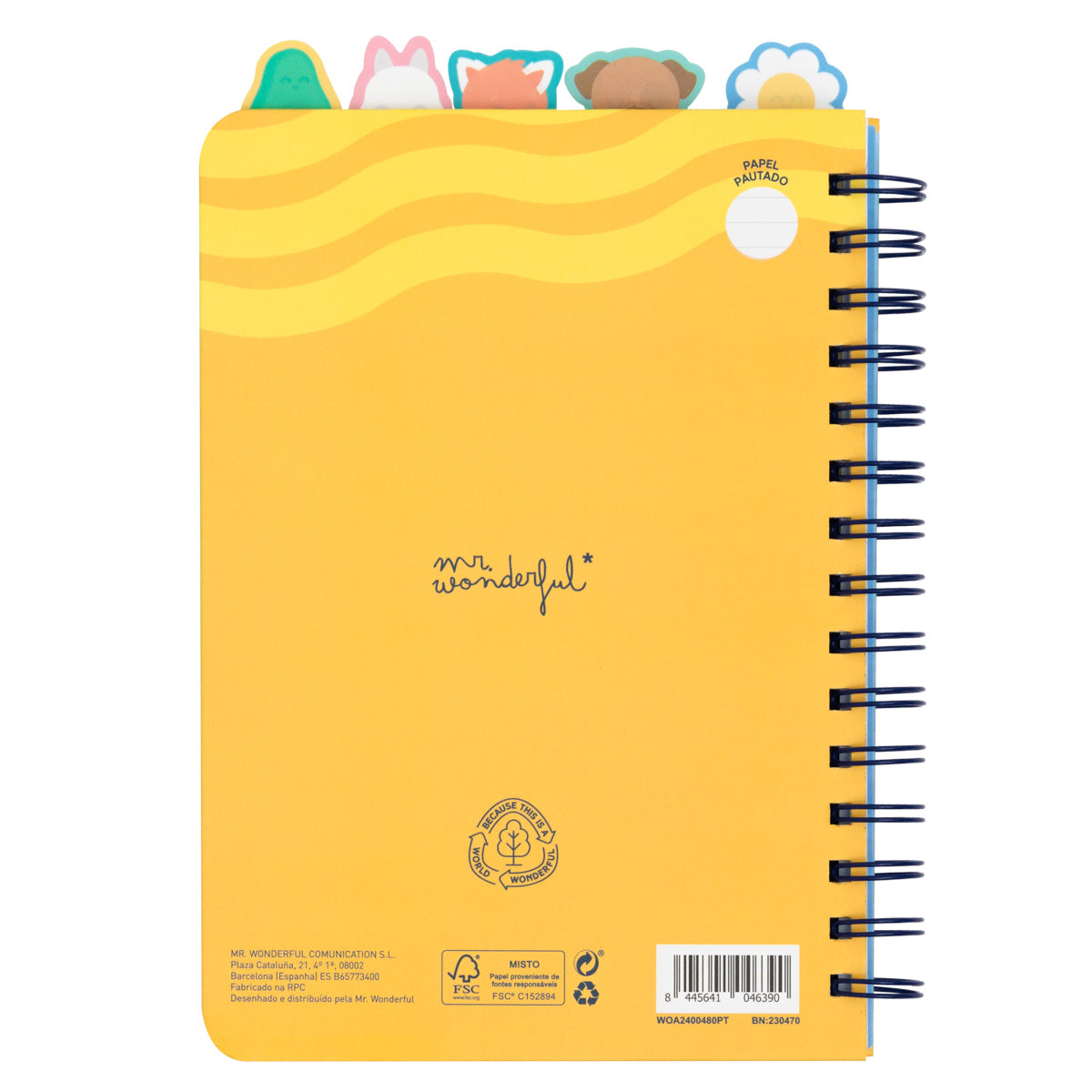 Caderno A5 com separadores com aba - Para grandes metas, grandes planos.