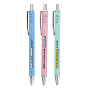 Set di 3 penne con messaggi in italiano Mr. Wonderful per puntare in alto e realizzare tanti sogni