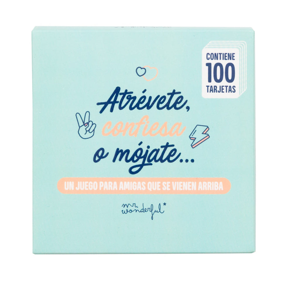 Juego de cartas para amigos Mr. Wonderful - Atrévete, confiesa o mójate...