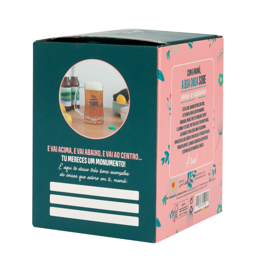 Caneca de cerveja - Mãe, tu mereces tudo (e esta cervejinha, também)