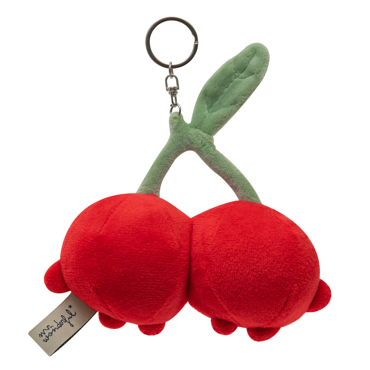 Petit porte-clés en peluche - Cerises 
