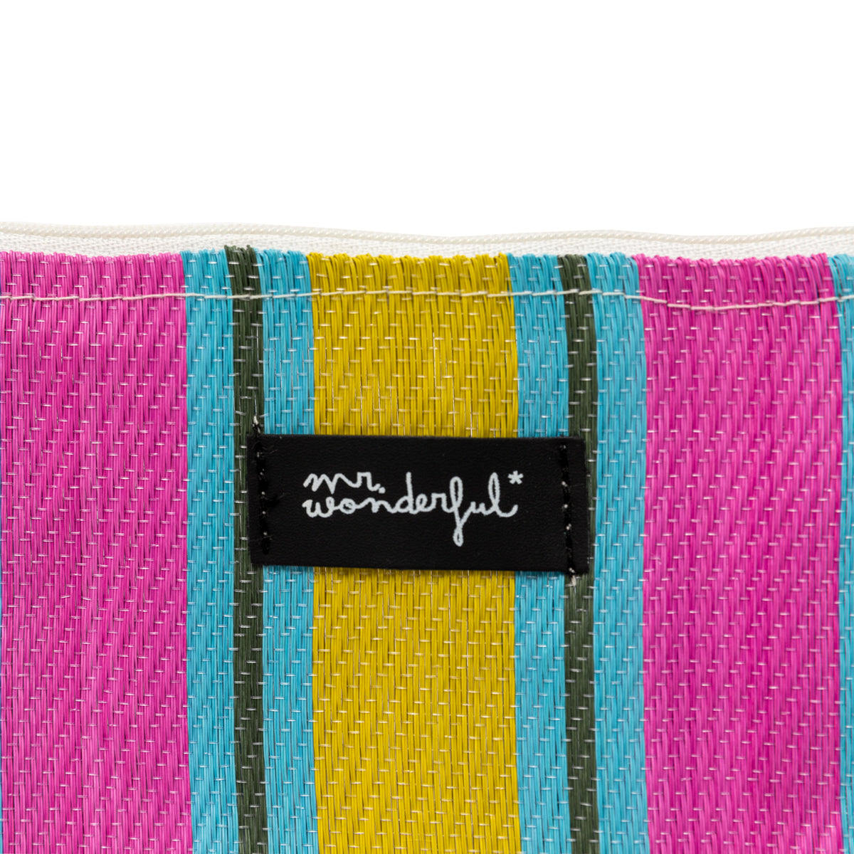 Striped beach toiletry bag – Yellow, blue and purple